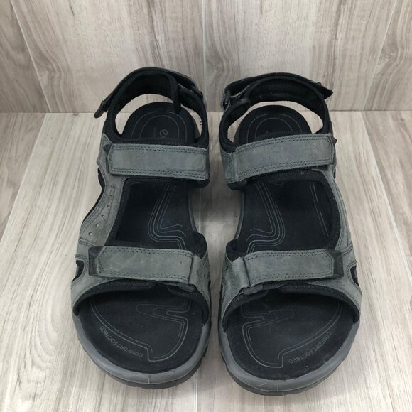 Ecco Sandals Mens EU 46 Gray Leather Hook and Loop Outdoor Shoes main image 6